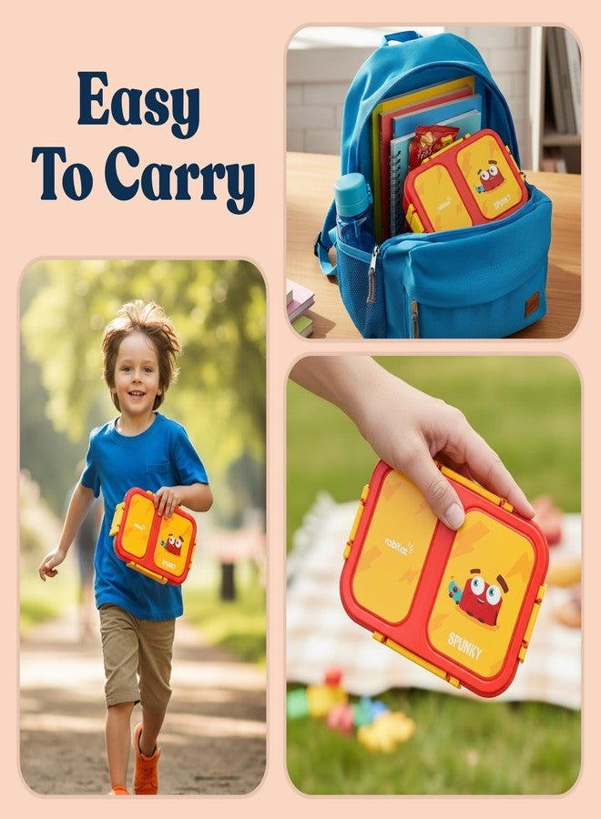 rabitat Yumzee Stainless Steel Lunch Box | 1+1 Year Brand Warranty | Tiffin Box for School | Lunch Box for Kids Boys & Girls | BPA Free, Leakproof & Durable Bento Design | 750 ml | Spunky - Image 4